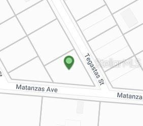 This is a map showing a property location at the intersection of two streets — LOTS 18,19&20 TEGASTAS STREET, NORTH PORT, FL
