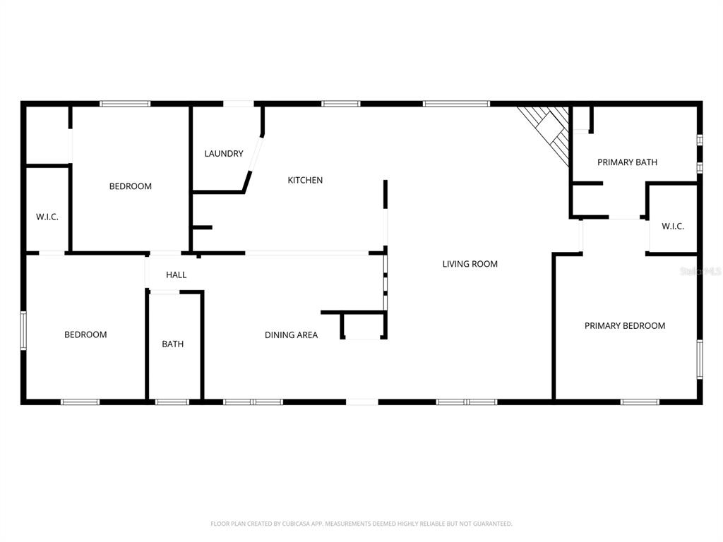 This is a floor plan of a house featuring three bedrooms, two bathrooms, and a kitchen — 4982 W WOODLAWN STREET, DUNNELLON, FL