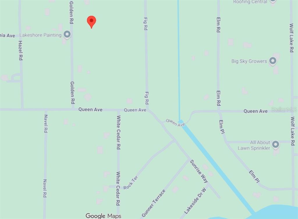 This is a map showing roads and locations in a residential area — 6016 GOLDEN ROAD, SEBRING, FL