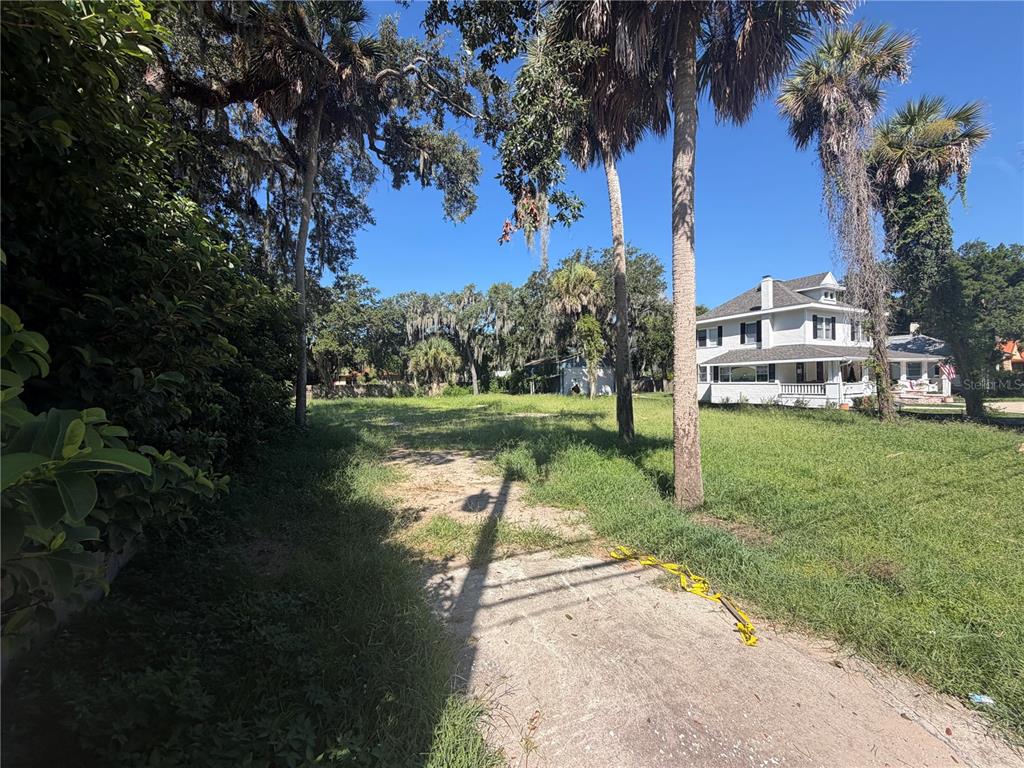 A grassy, vacant lot features large, moss-draped oak trees under a clear blue sky — 1308 LIVE OAK STREET, NEW SMYRNA BEACH, FL