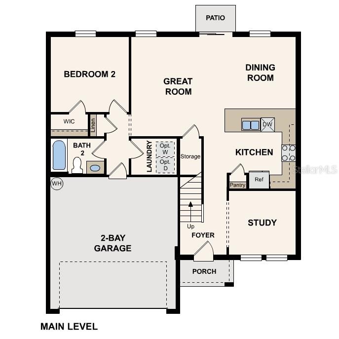 A two-story house with a gray exterior, a two-car garage, and a blue front door — 3221 WARWICK PLACE, HAINES CITY, FL