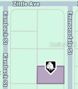 This is a map showing a rectangular property lot located between two streets — 6167 EMMONSDALE STREET, PORT CHARLOTTE, FL