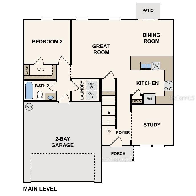 This is a floor plan for the main level of a house with a garage — 14246 NW 162ND PLACE, ALACHUA, FL
