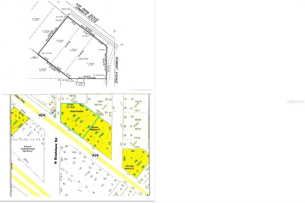 This image is a property survey map showing lot boundaries and dimensions — 449 OLD DIXIE HIGHWAY, APOPKA, FL