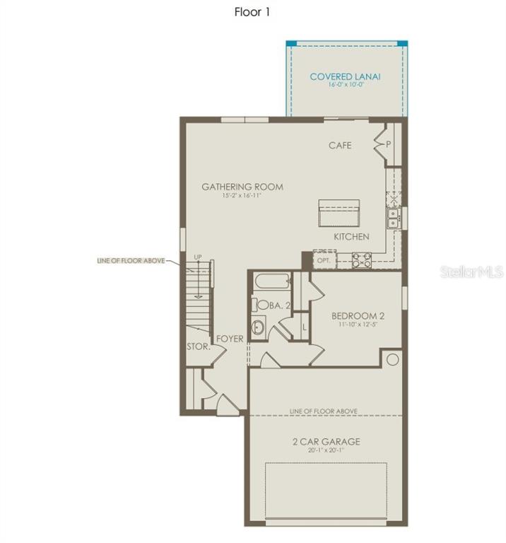 This is a floor plan for the first level of a home featuring a garage — 3741 HADDON AVE, DAVENPORT, FL