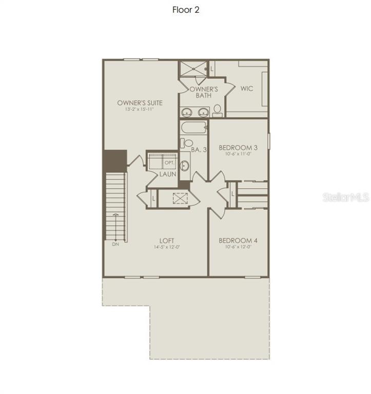 This is a floor plan for the second level of a residential home — 3741 HADDON AVE, DAVENPORT, FL
