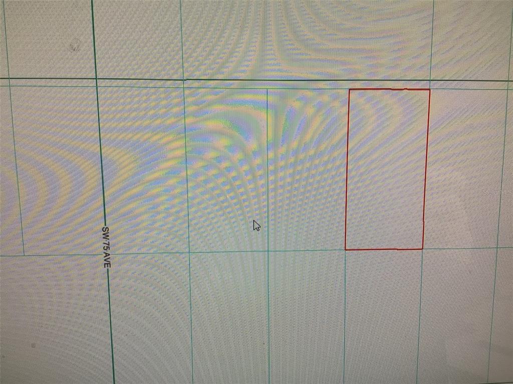 This is a map showing a rectangular property lot outlined in red — 0 SW 156 PLACE, DUNNELLON, FL