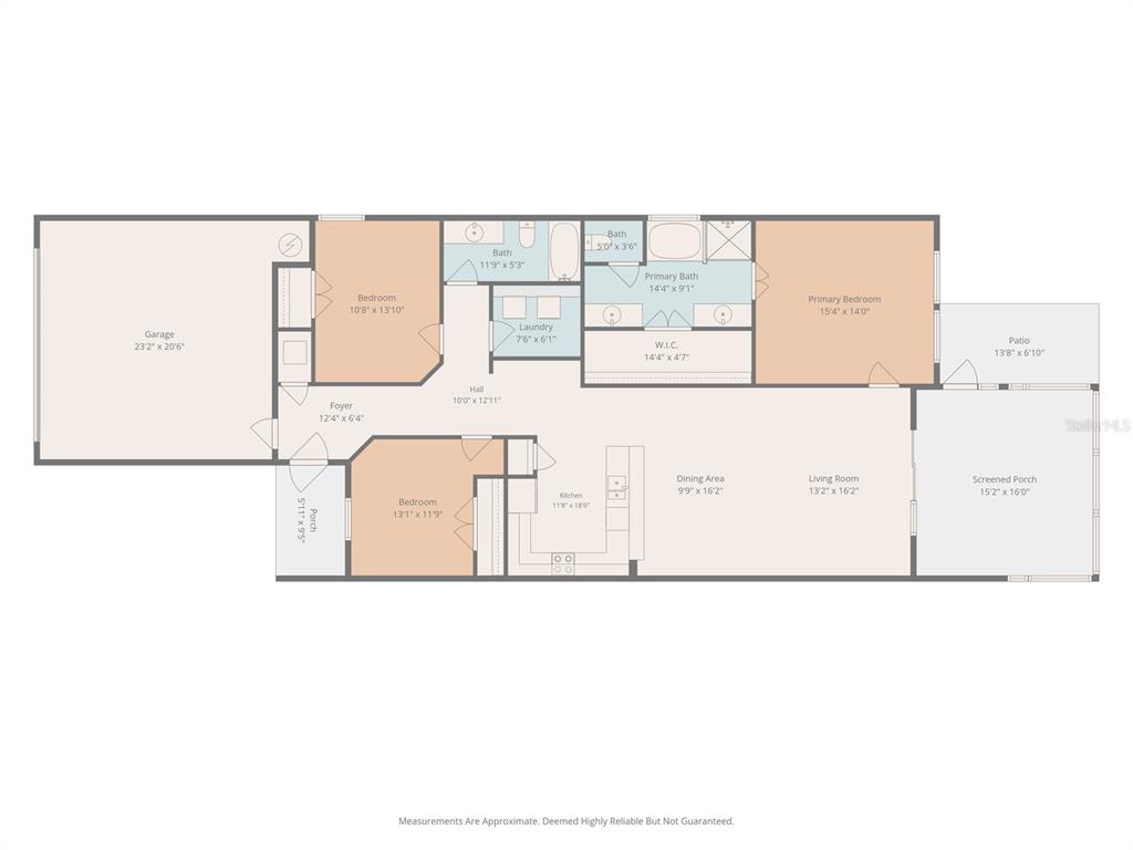 This is a floor plan showing a single-story house with three bedrooms and a garage — 2239 BARRACUDA COURT, HOLIDAY, FL
