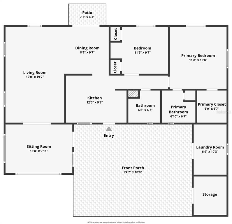 This is a floor plan showing a home with a living room, kitchen, and two bedrooms — 7880 54TH AVENUE N UNIT 54, ST PETERSBURG, FL