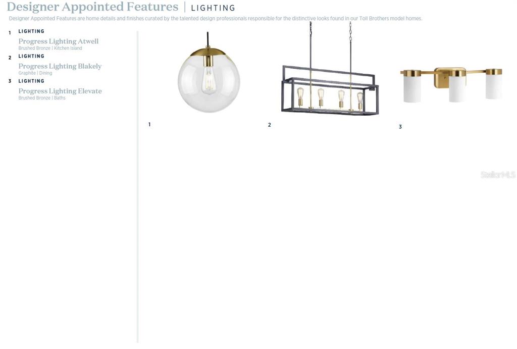 This image displays three Progress Lighting fixtures in brushed bronze and graphite finishes — 1831 PINECLIFF DRIVE, APOPKA, FL