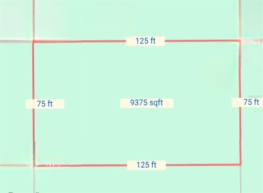 This is a map showing a rectangular plot of land measuring 125 feet by 75 feet — LOT 22 LOUISE AVENUE, INTERLACHEN, FL