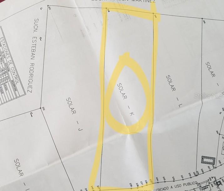 This is a land survey map highlighting a specific parcel labeled Solar K — Zarzal Arriba CARR. 966 KM 2.3 UNIT K, RIO GRANDE, PR