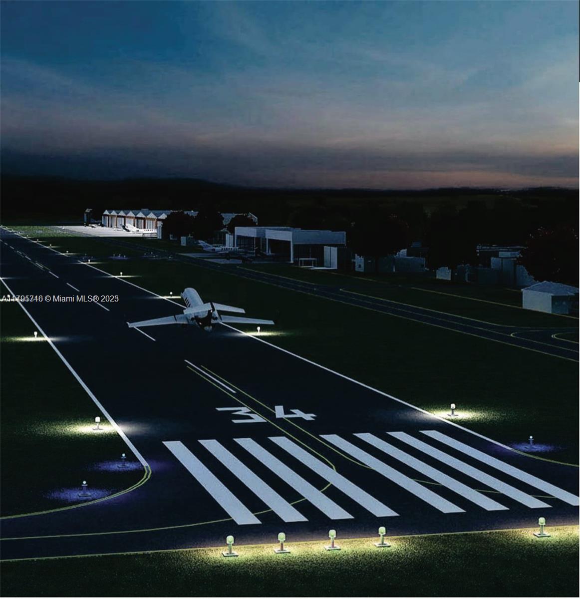 This is a digital rendering of a private jet on an airport runway at night — Cardeal Elias Fausto, SP, SP