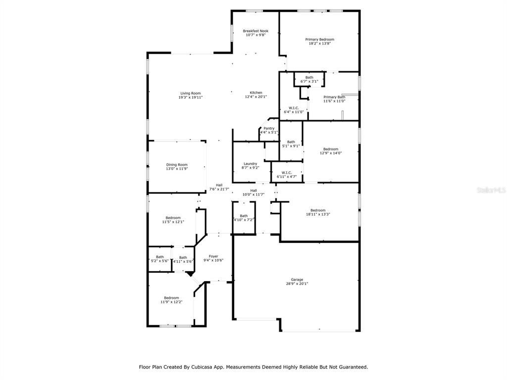 This is a floor plan of a single-story house with a garage and multiple bedrooms — 1440 NW 128 TERRACE, NEWBERRY, FL