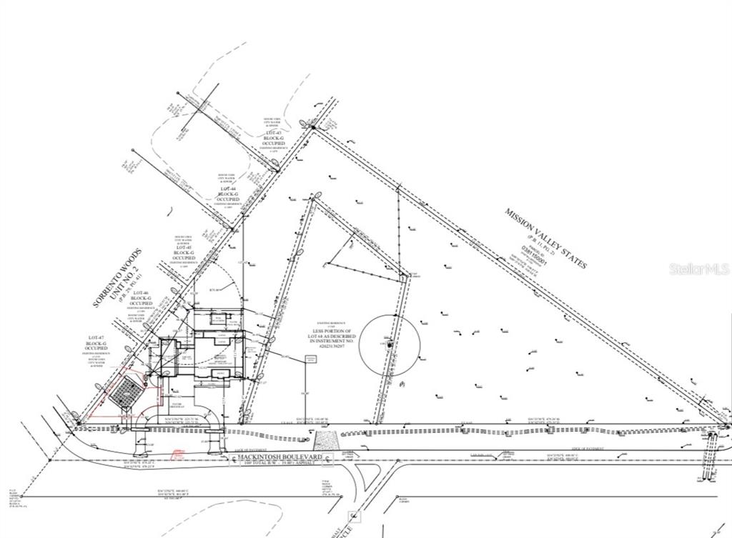 This is a land survey map showing property boundaries and lot layouts — MACINTOSH BOULEVARD, NOKOMIS, FL