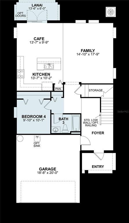 This is a floor plan for the first level of a residential home — 3319 FALL HARVEST DRIVE, ZEPHYRHILLS, FL