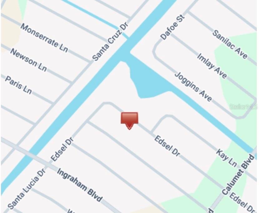 This is a map showing the location of a property on Edsel Drive — 14187 EDSEL DRIVE, PORT CHARLOTTE, FL