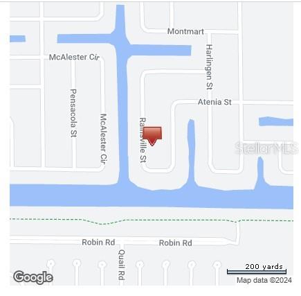 This is a map showing the location of a property on Ramsville Street — 10525 RAINSVILLE STREET, PORT CHARLOTTE, FL