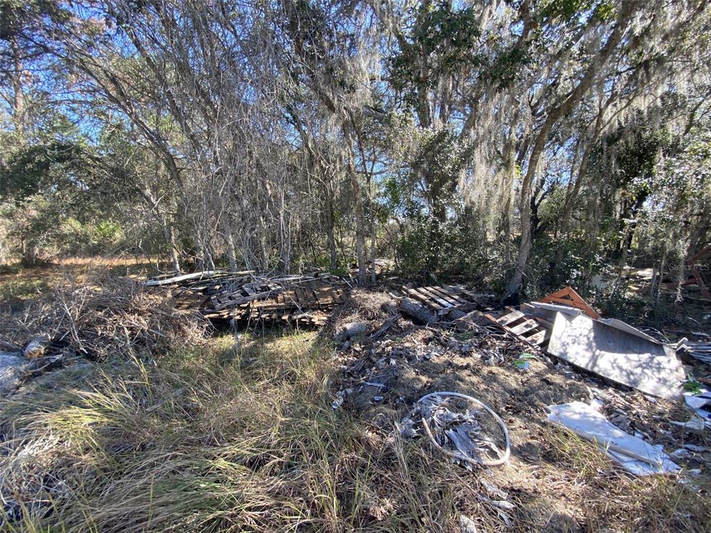 A wooded lot features scattered debris, wooden pallets, and overgrown vegetation on the ground — 1203 VERNON LANE, KISSIMMEE, FL