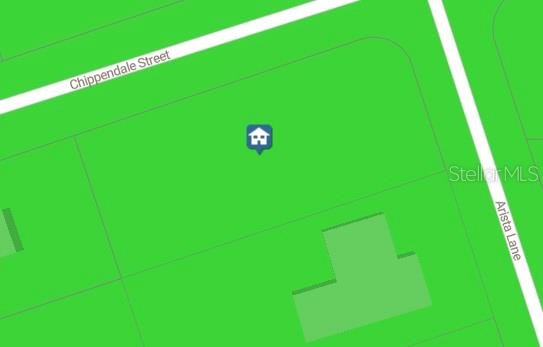 This is a map showing a property location at the corner of two streets — 2263 ARISTA LANE, SPRING HILL, FL