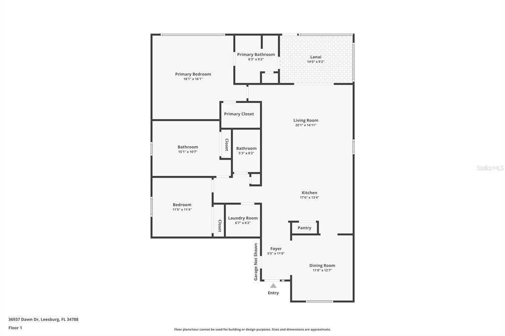 The backyard features a screened-in patio, a small fire pit, and a wooden fence — 35937 DAWN DRIVE, LEESBURG, FL