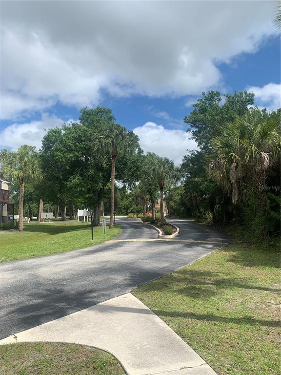 A paved driveway splits into two paths surrounded by lush green trees and palm trees — 22481 WESTCHESTER BOULEVARD UNIT B31, PUNTA GORDA, FL