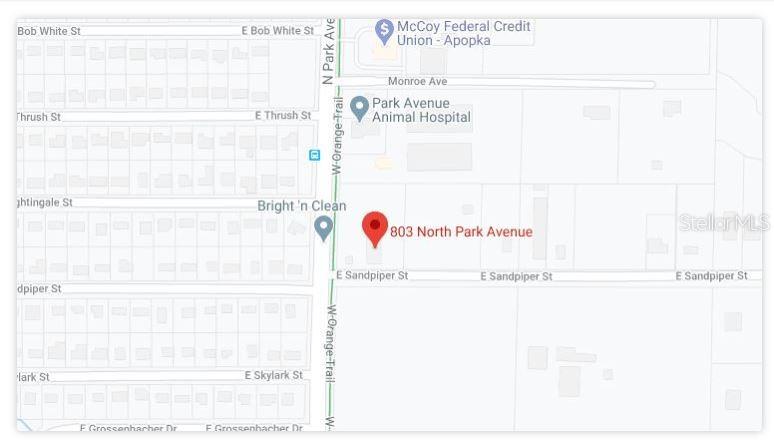 This is a map showing the location of a property near North Park Avenue — 803 N PARK AVENUE, APOPKA, FL