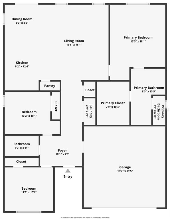 This is a floor plan of a single-story home featuring three bedrooms and a two-car garage — 2371 SCENIC PARK LOOP, WIMAUMA, FL