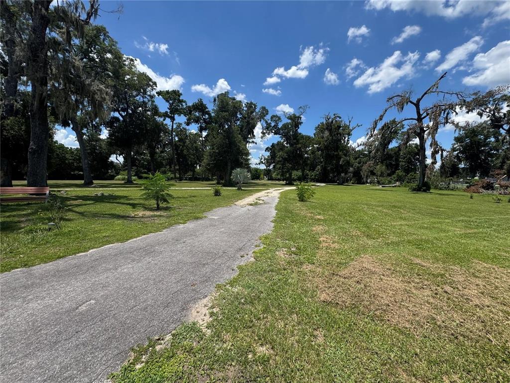 A paved driveway leads through a grassy yard with mature trees under a blue sky — 4925 N US HIGHWAY 441, OCALA, FL