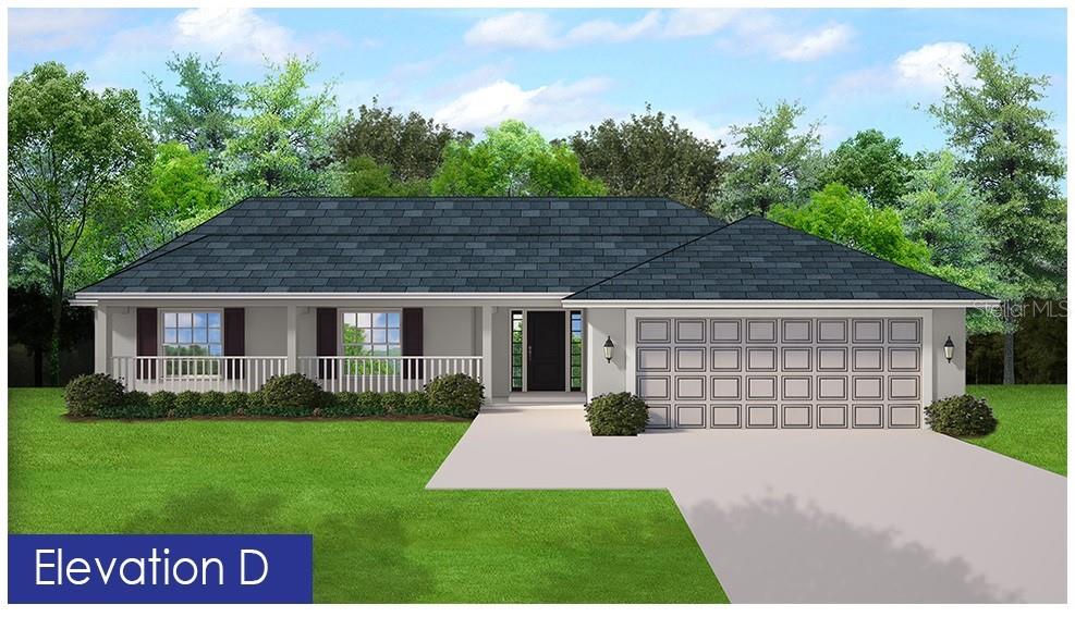 This is a digital rendering of a single-story house with a front porch and garage — 18330 KOALA AVENUE, PORT CHARLOTTE, FL